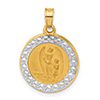 Small 14K Gold Two-Tone Guardian Angel Medal Pendant