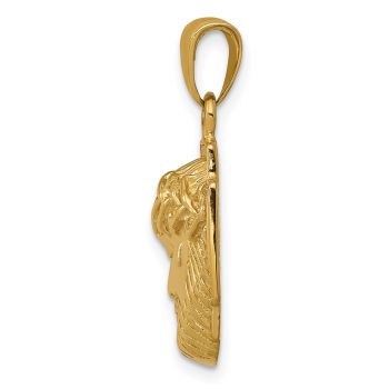 Small 14K Gold Jesus Christ Head Pendant 2