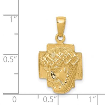 Small 14K Gold Jesus Christ Head Pendant 3