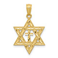 Star of David Cross Pendant in 14K Gold