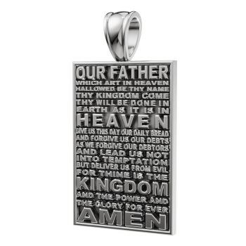 14K White Gold Lord's Prayer Pendant 3