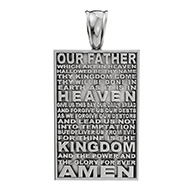 14K White Gold Lord's Prayer Pendant