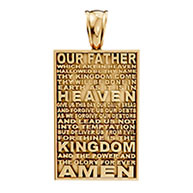 18K Gold Our Father Lord's Prayer Pendant
