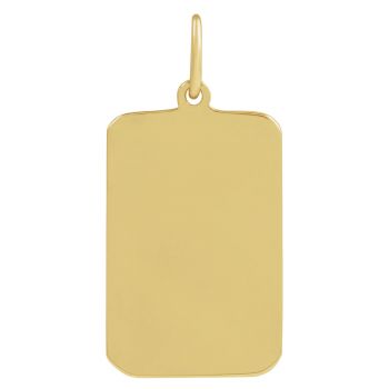 Women's Stained Glass Cross Shield Dog Tag Pendant in 14K Gold 3