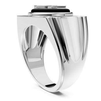 Sterling Silver Men's Black Onyx Cross Ring 4