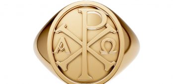 18K Gold Men’s Chi Rho Alpha and Omega Ring 5