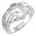 14K White Gold Holy Spirit Dove Women's Ring