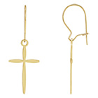 14K Gold Cross Dangle Earrings