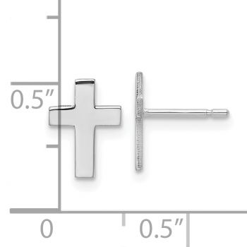 10K White Gold Cross Stud Earrings 3