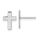 10K White Gold Cross Stud Earrings