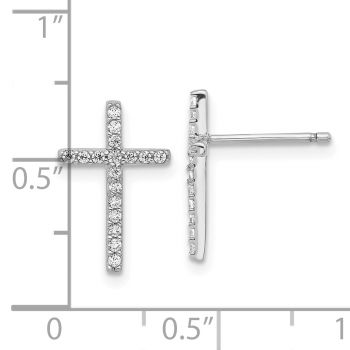 Silver CZ Cross Post Earrings 3