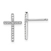 Silver CZ Cross Post Earrings