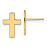 14K Gold Plain Cross Stud Earrings