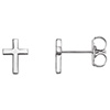 Platinum Cross Stud Earrings