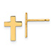 14K Gold Polished Cross Stud Earrings