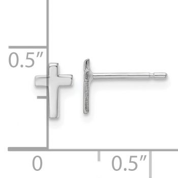 Small 10K White Gold Cross Stud Earrings 3
