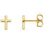Tiny Cross Stud Earrings in 14K Gold