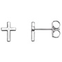 Tiny 14K White Gold Cross Stud Earrings