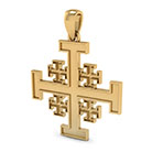 Handmade Jerusalem Cross Pendant in 14K Solid Gold