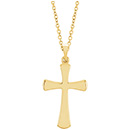 Small 14K Gold Chapel Cross Necklace for Women