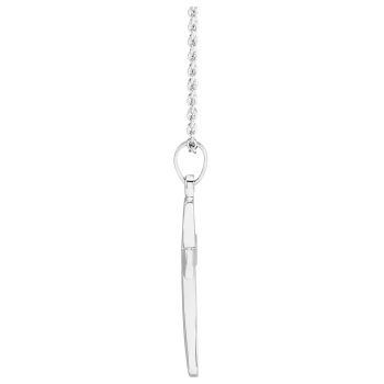 Small 14K White Gold Women's Chapel Cross Necklace 2