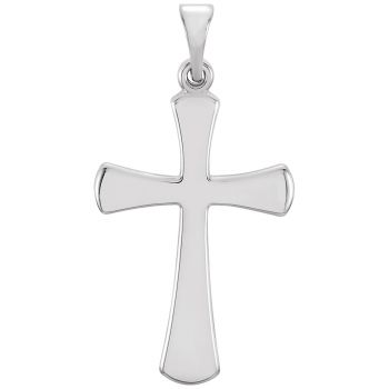 Small 14K White Gold Women's Chapel Cross Necklace 3