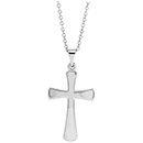 Small Platinum Chapel Cross Necklace for Women