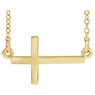 Small 14K Gold Sideways Cross Necklace