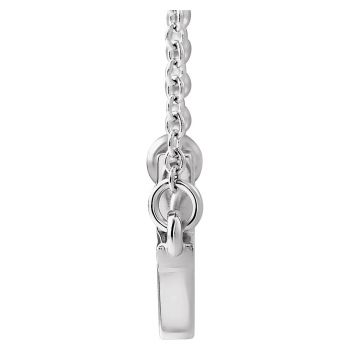 Small 14K White Gold Sideways Cross Necklace 2