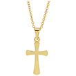 Tiny Heraldic Cross Necklace in 14K Gold for Women