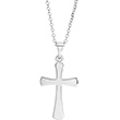 Tiny 14K White Gold Heraldry Cross Necklace for Women