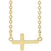 Tiny 14K Gold Sideways Cross Necklace