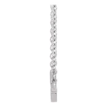 Tiny Silver Sideways Cross Necklace 2