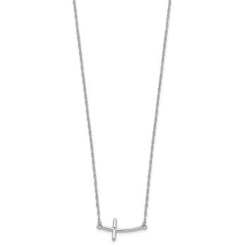 Silver Sideways Cross Necklace for Women 2
