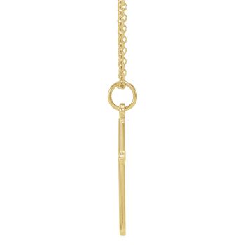 Women's 14K Gold Simple Polished Cross Necklace 2