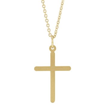 Women's 14K Gold Simple Polished Cross Necklace 3