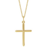 Women's 14K Gold Simple Polished Cross Necklace