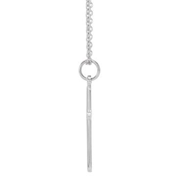 14K White Gold Classic Plain Cross Necklace for Women 2