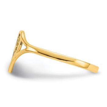 Filigree Heart and Cross Ring in 14K Yellow Gold 3