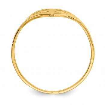 Filigree Heart and Cross Ring in 14K Yellow Gold 4