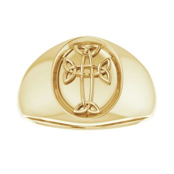 Men's 14K Gold Celtic Knot Cross Ring 2