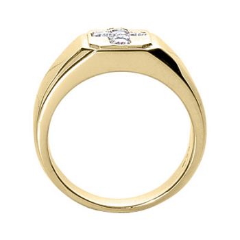 Men's 1/3 Carat Diamond Cross Ring in 14K Gold 2