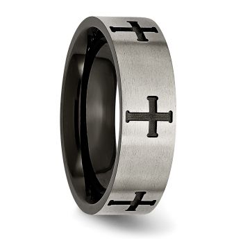 Black Plated Titanium Cross Band 4