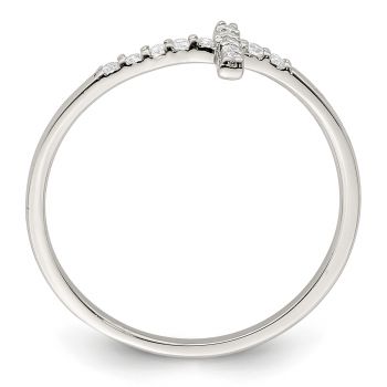 Silver CZ Cross Ring for Women 2