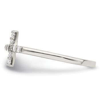 Silver CZ Cross Ring for Women 3