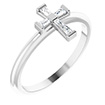 Platinum Baguette Diamond Cross Ring for Women