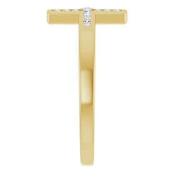 Women's Diamond Cross Ring in 14K Gold 4