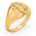 Men's Polished 14K Gold Cross Ring