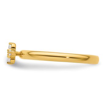 Stackable Women's Diamond Cross Ring in 14K Gold 3