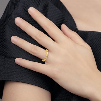 Stackable Women's Diamond Cross Ring in 14K Gold 5